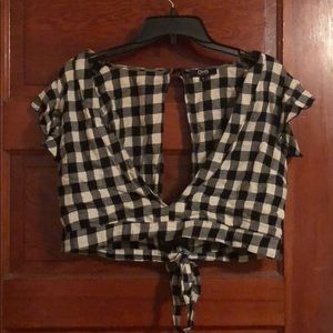 Forever 21 Brand OH5 Clothing Gingham Crop Top